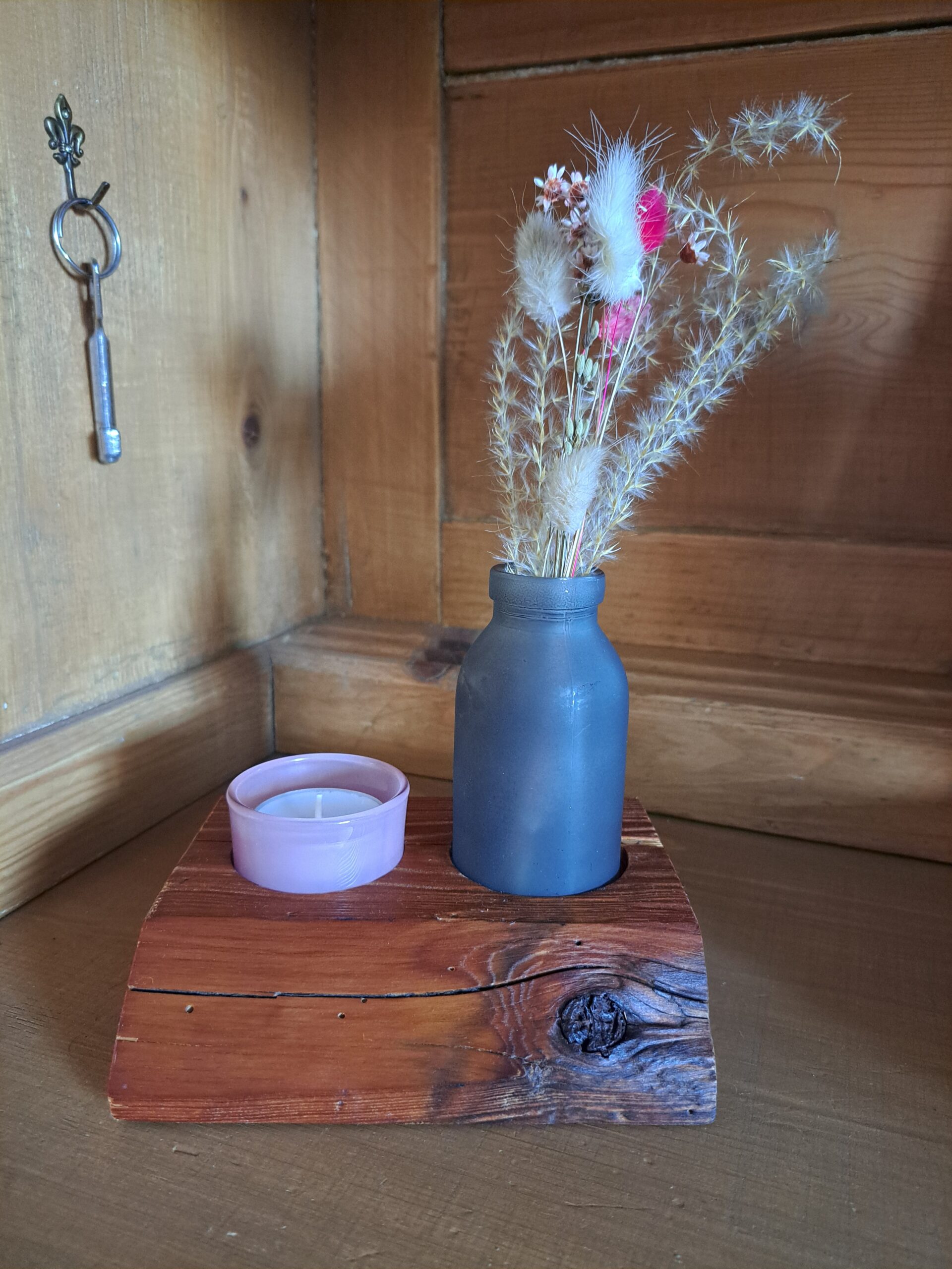 Altholz-Balken Vasen/Teelichtständer #Exemplar_A