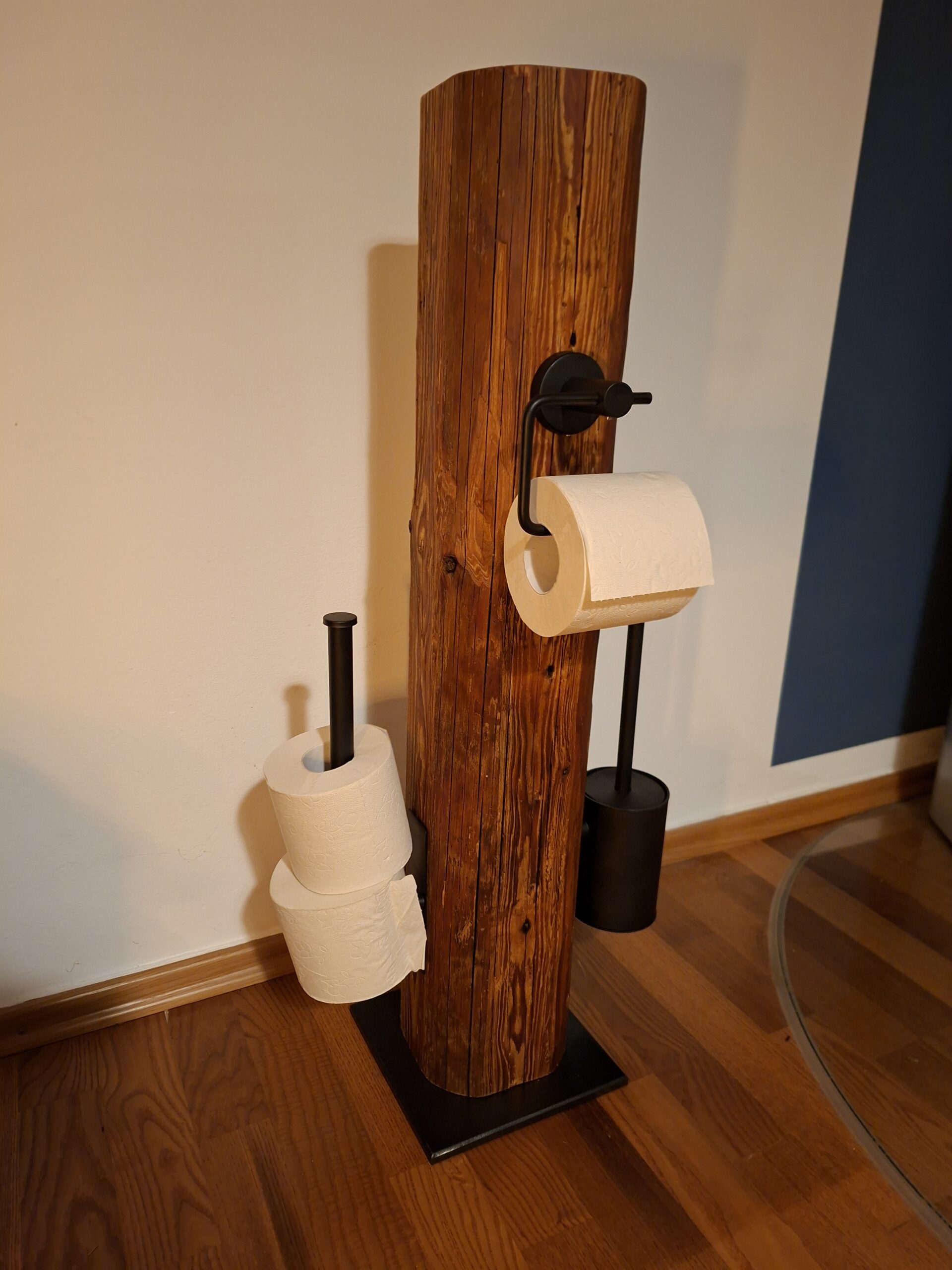 Altholz-Balken WC-Garnitur